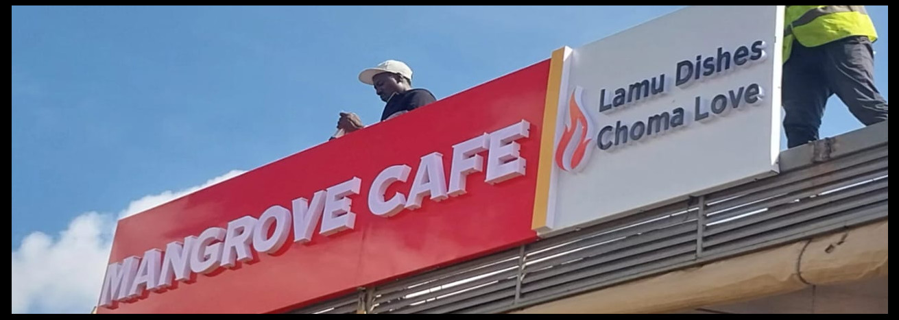 Illuminated LED sign installation Kenya