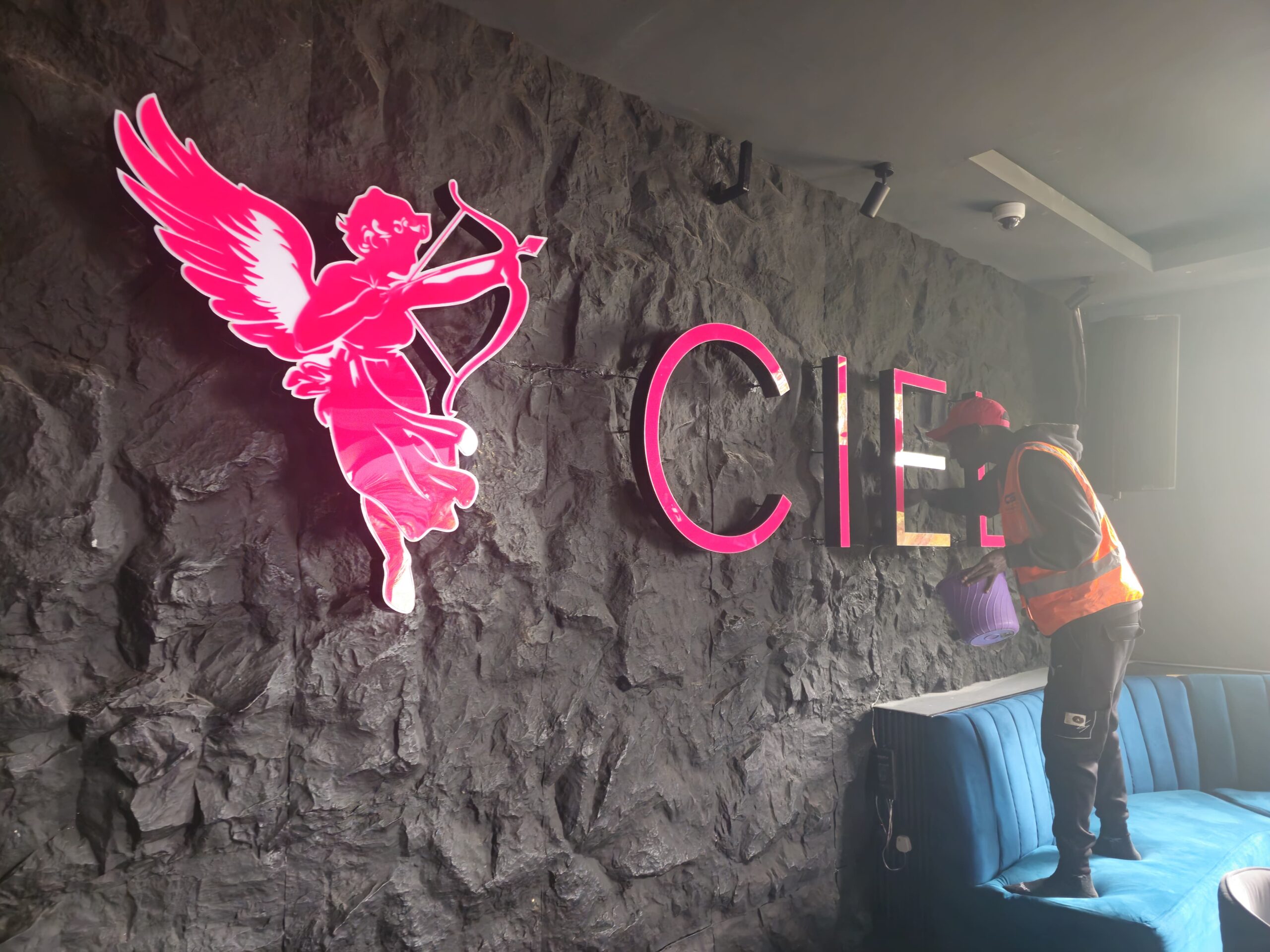 Neon sign design for retail interior